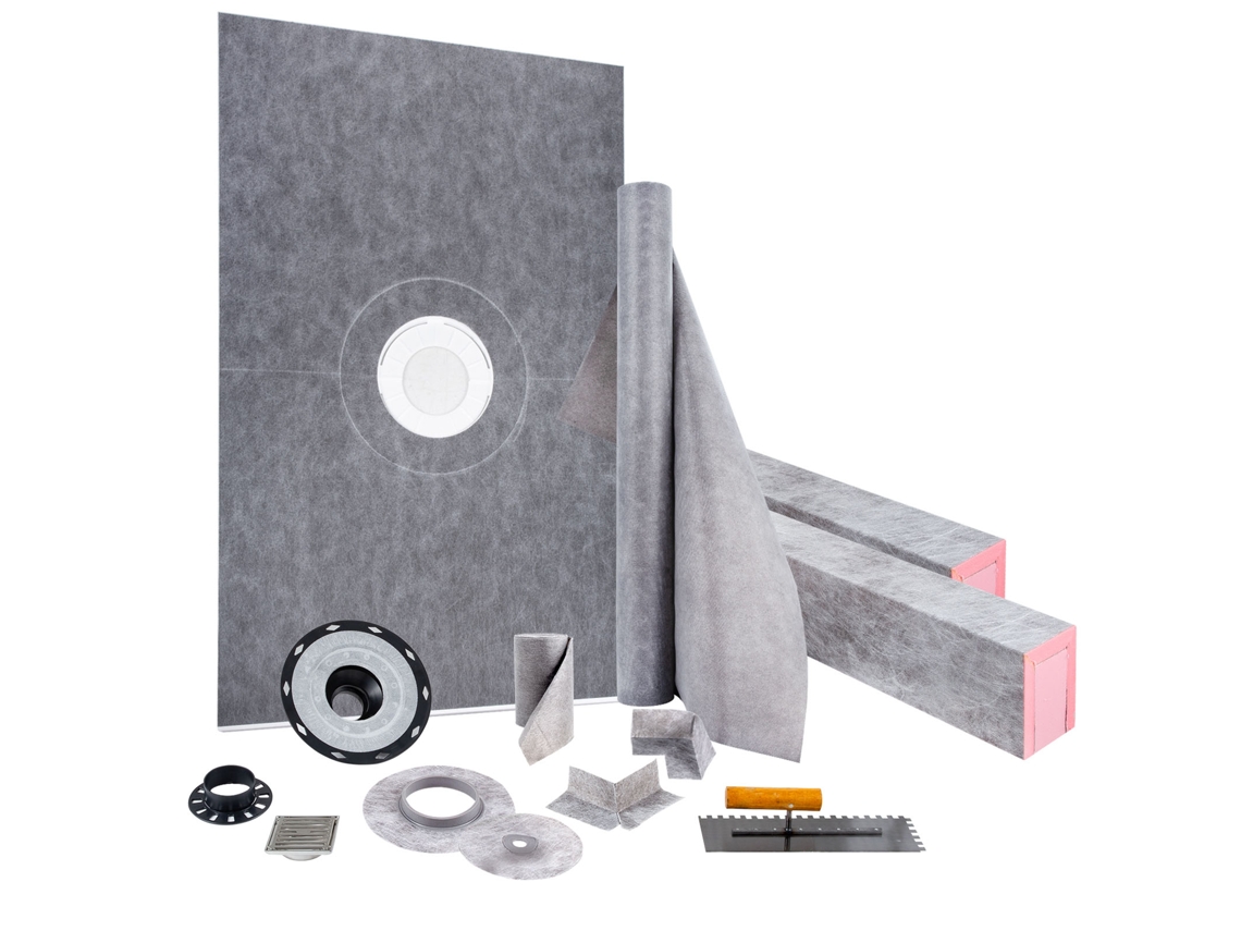 Kit de ducha impermeable SUCCEBUY de 48 x 72 pulgadas con bandeja de ABS y desagüe central