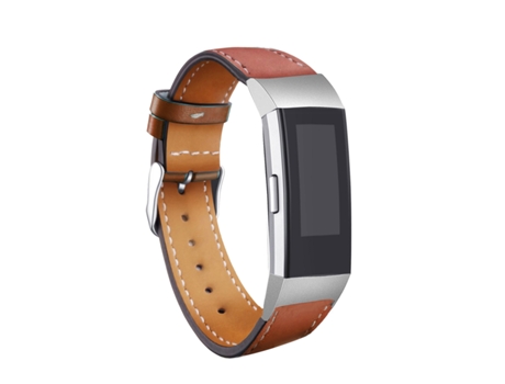 Pulsera de Reloj INF de pressão de aço inoxidável para Fitbit Charge 3/4 Marrón