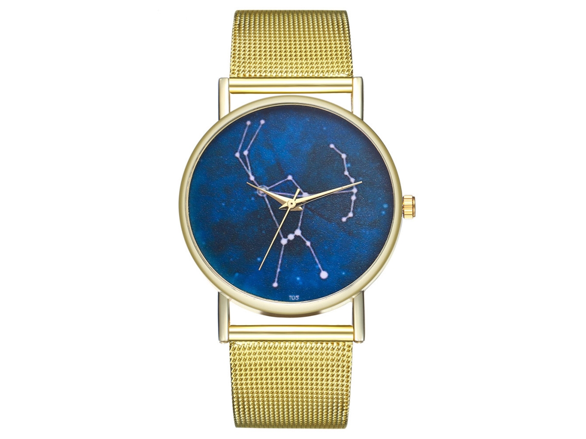 Reloj De Pulsera Unisex Zhoulianfa Constellación Moda Cuarzo Correa De Malla De Aleación