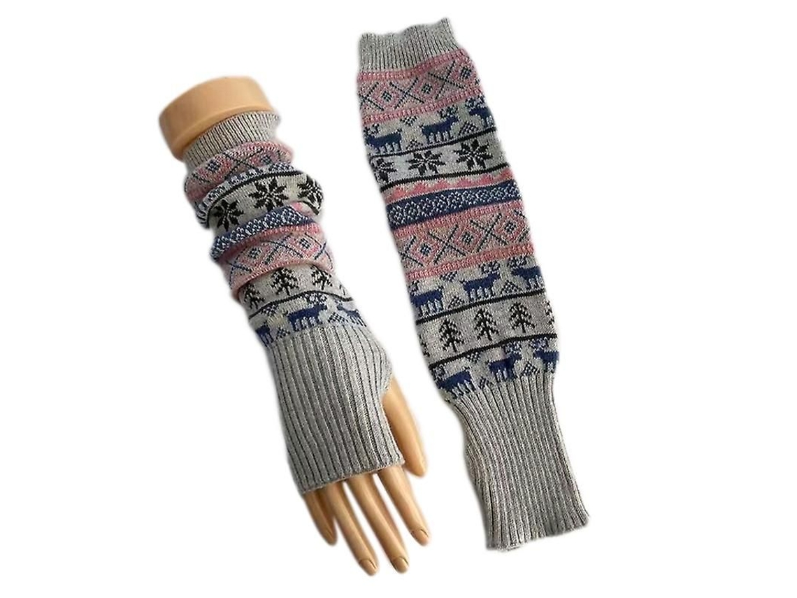 2026-guantes De Invierno Para Adolescentes Con Estampado De Copos De Nieve Media Dedo Tejidos Táctiles