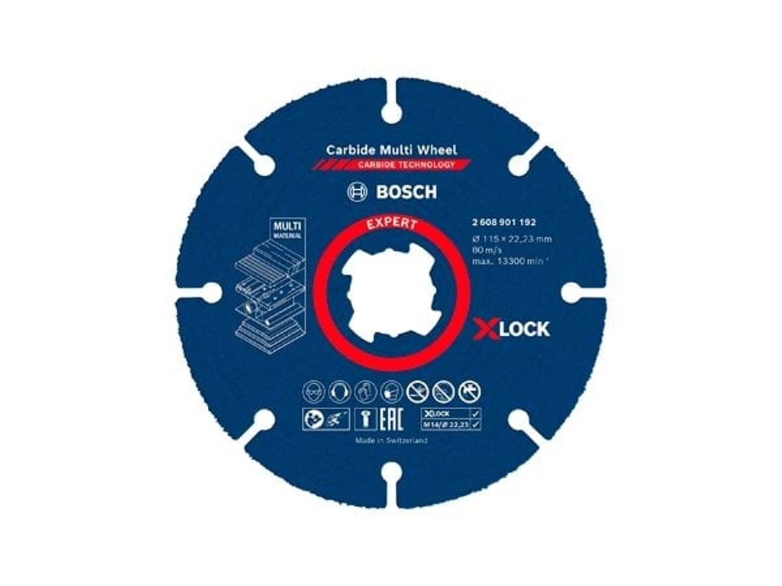 Disco de corte multiusos X-LOCK EXPERT de 115 mm (10 unidades) BOSCH 2608901194