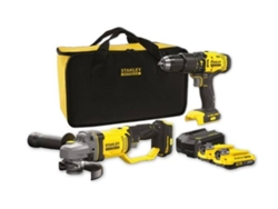 Kit combinado de taladro y amoladora angular Stanley SFMCK471D2S-QW V20