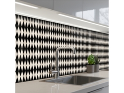 Paneles clásicos para salpicadero de cocina - Estándar - Negro 450x60 cm