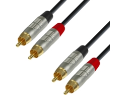 Cable de Audio ADAM HALL (RCA - 1.5 m - Negro)