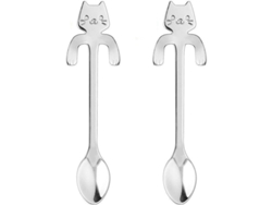 2026da-cucharas De Café Y Té De Acero Inoxidable 4 Piezas Estilo Lindo Tamaño 11.8x1.8 Cm Plata