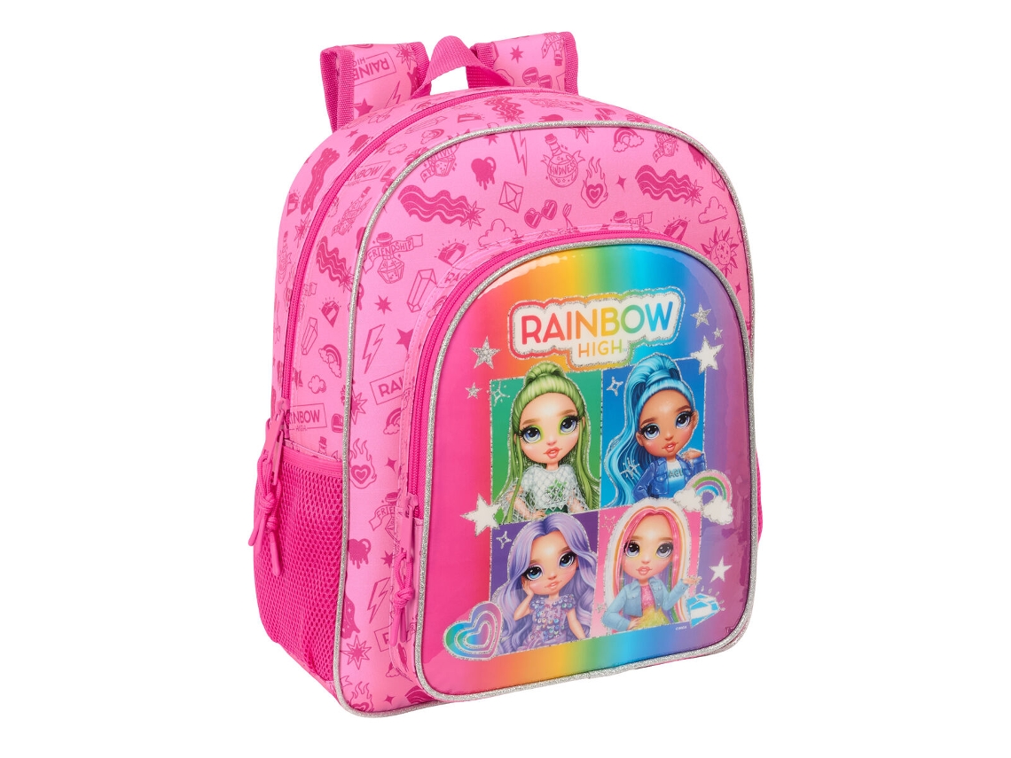Mochila escolar Rainbow High Shine (poliéster 300d multicolor)