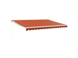 Maison Exclusive - Toldo Retráctil Aluminio Y Tela Naranja Y Marrón 4,5x3 M