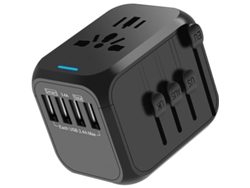 Adaptador Universal De Viaje Con 4 Puertos Usb, Compatible Con 224 Países Para Carga Rápida