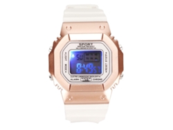 Reloj Electrónico Digital, Resistente Al Agua, Con Luz, Informal, Deportivo, Para Hombres, Mujeres, Estudiantes, Blanco, Oro Rosa.