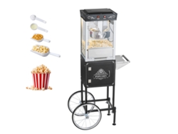 Máquina de palomitas con carrito Succebuy 800 W 48 tazas Negro Estilo Teatro