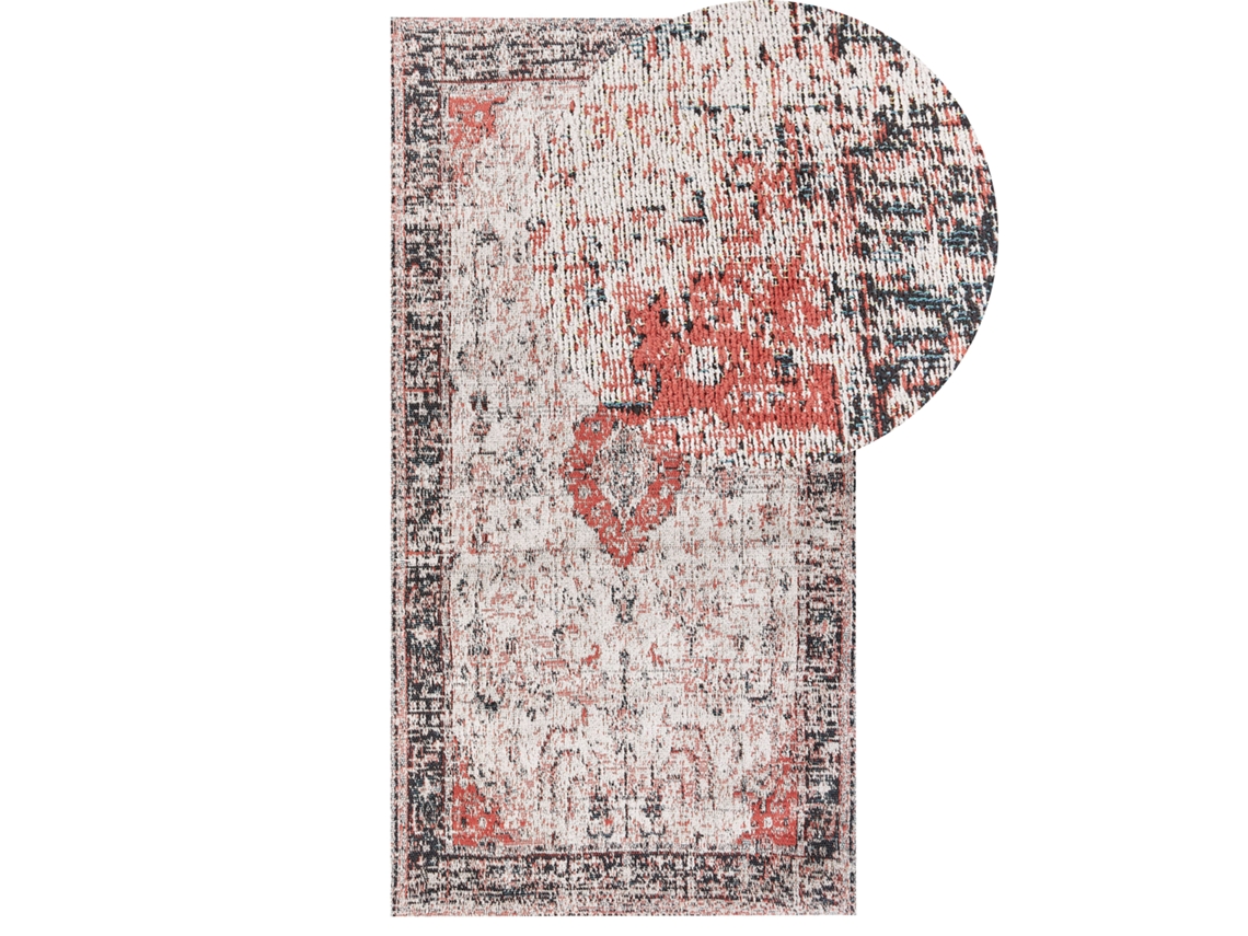 Alfombra de pelo corto BELIANI Attera de Algodón Rojo 80x150