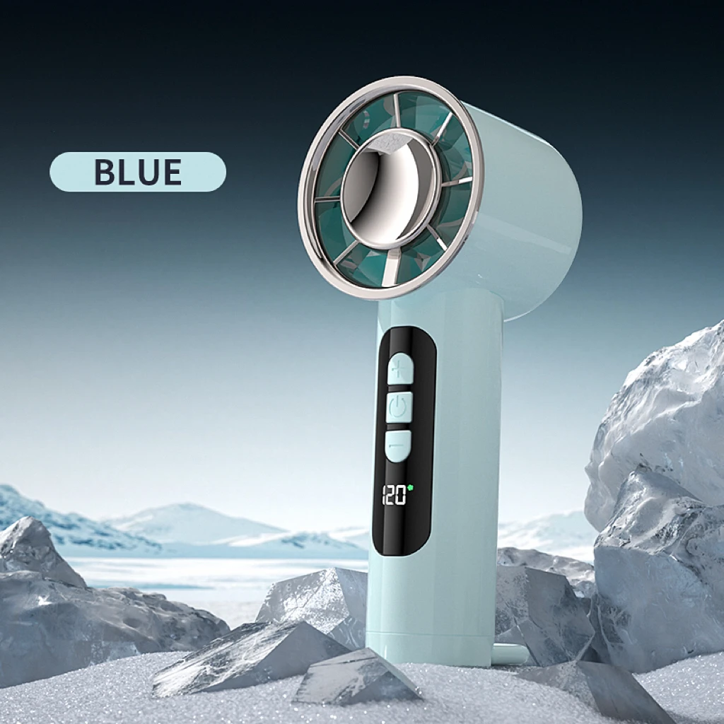 Ventilador Portátil De Alta Velocidad (azul), Batería Recargable De 1200 Mah.