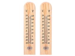 2 tacómetros de madera para una medición precisa de la temperatura, termómetro para interiores y exteriores para uso en almacenes y jardines, termómetro GOKOCO