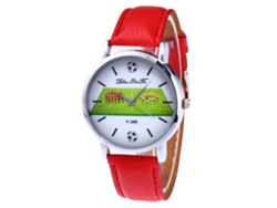 Reloj De Moda Zhoulianfa F-389a Sportman Con Correa De Cuero Rojo, Movimiento De Cuarzo, Para Mujer.