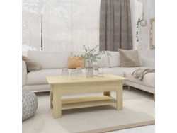 Mesa de Centro Apoyo 102X55X42 cm Contraplacado Cor Roble Sonoma