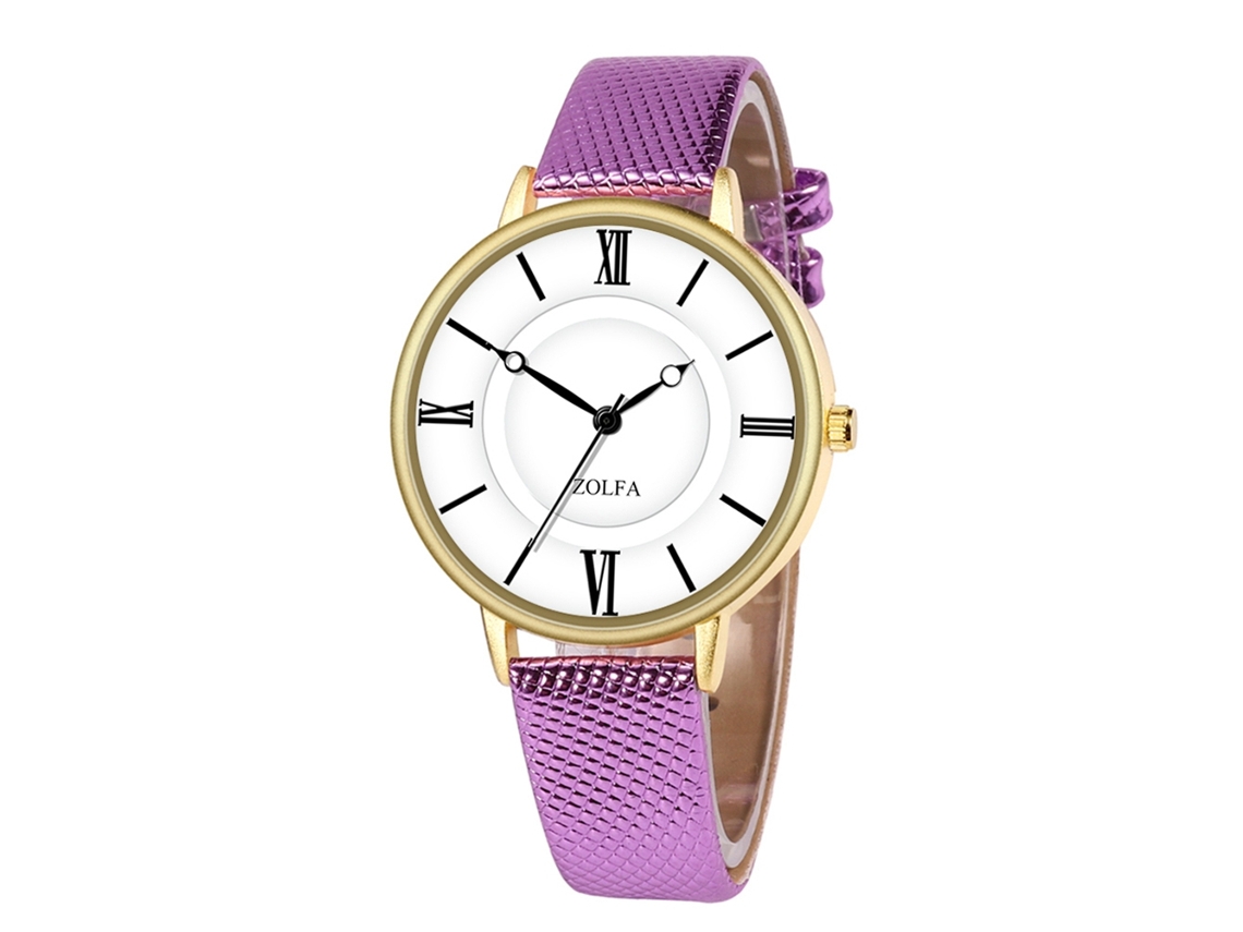 Reloj De Pulsera Unisex Para Parejas, Estilo Clásico Y Moderno, Cuarzo, Ideal Para Regalar, Color Morado.