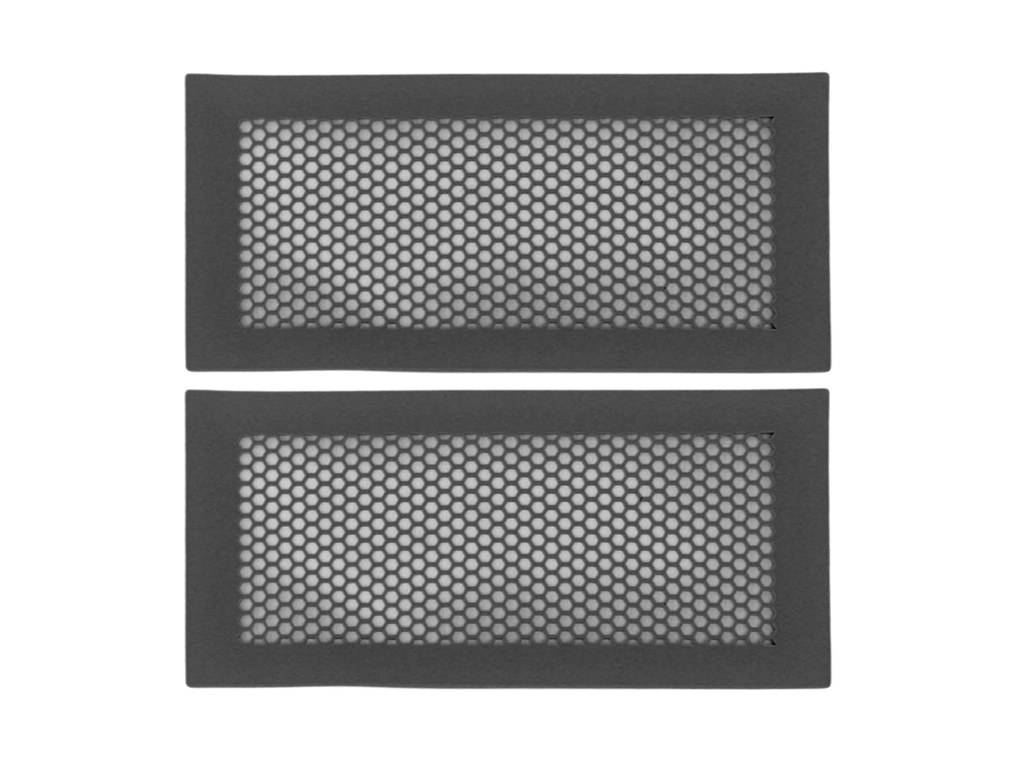 2 protectores de ventilación para bebés, de silicona suave, a prueba de niños, seguros para el suelo del hogar, atrapan residuos, pelos, insectos, color negro.
