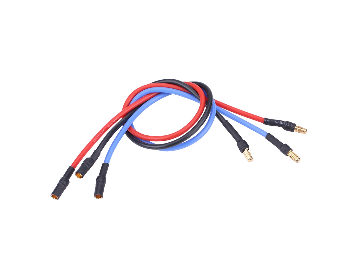 Juego De 3 Cables De Silicona Para Controlador De Velocidad Eléctrico (esc) De Motor, 30 Cm, Con Conector Banana De 3,5 Mm.