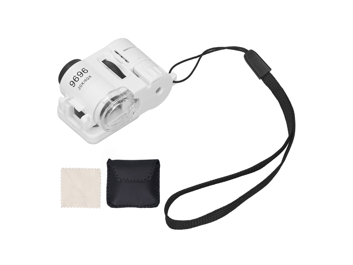 Lupa Portátil Con Luz Led, Plegable, De 20x A 60x, Visión Nítida, Mini Manual Para Inspeccionar Monedas, Sellos Y Mapas.