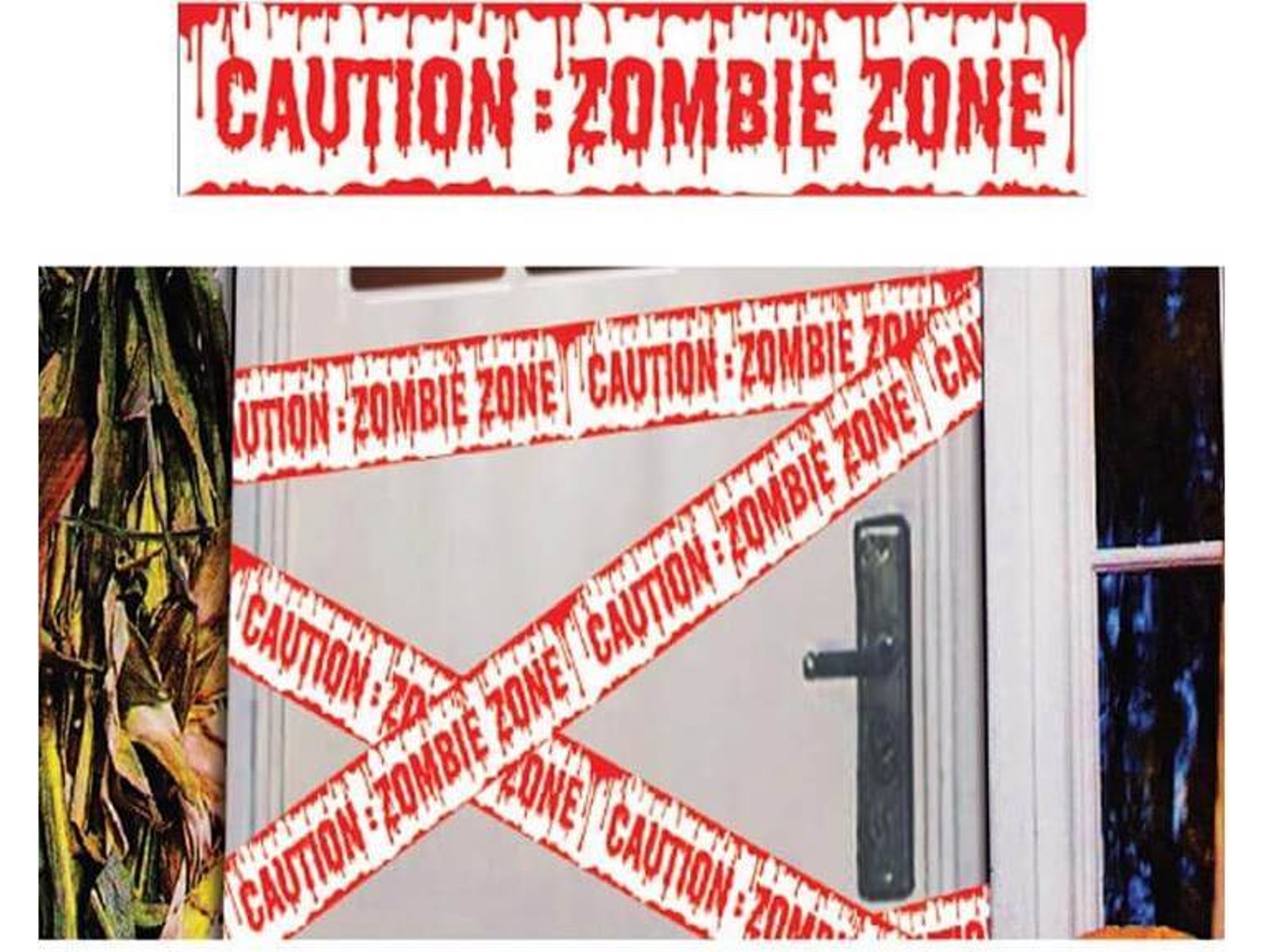 Decoraciones de Halloween DISFRAZZES Cinta Precaución Zombi (600x12 cm)