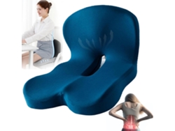 Cojín De Espuma Viscoelástica Para Asiento De Oficina Con Soporte Lumbar Para Sentarse Durante Largos Periodos (azul) Digitallab
