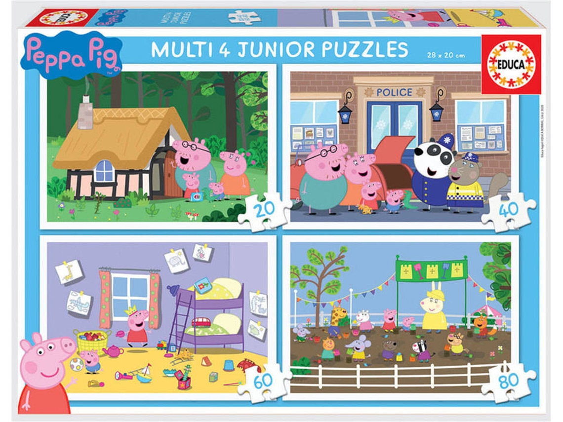 Puzzle EDUCA Progresivos 4x Peppa Pig 20-80 (Edad Mínima: 3 Años - 80 Piezas)