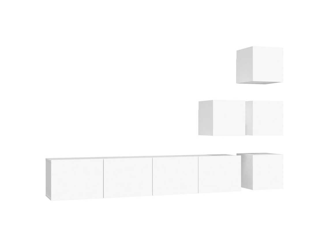 Mueble de TV de pared, madera procesada, blanco, MAISON EXCLUSIVE