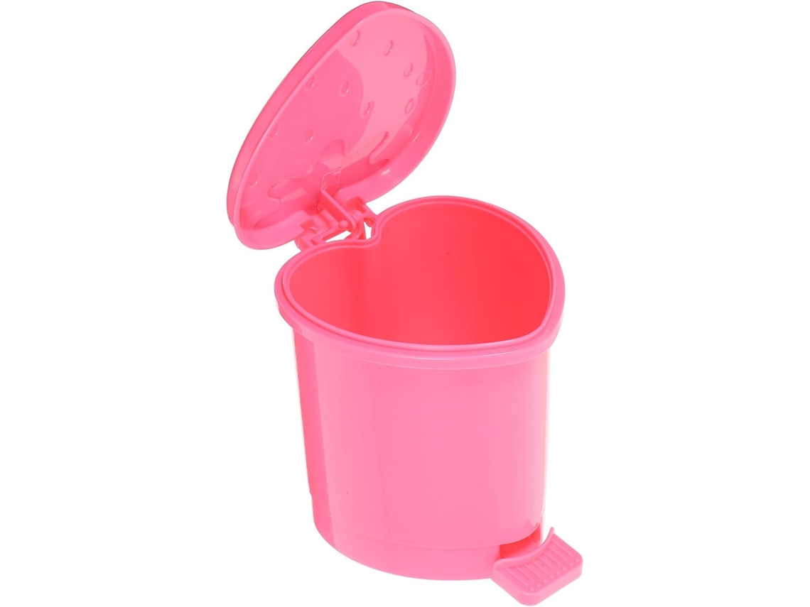 Mini Papelera Rosa Fresa Para Oficina, 10 X 9 Cm, Contenedor Compacto Para Residuos De Papel Y Cocina.