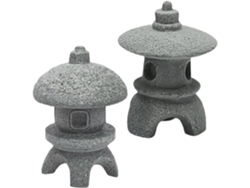 Dos Pequeñas Pagodas De Piedra Para Jardín Estilo Zen, Ideales Para Decorar El Jardín Y Las Entradas De La Casa