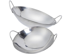 Piezas, Té, Pp, Cocina, Sartén Wok De Acero Inoxidable De 8 Pulgadas, Resistente Al Calor, Doble Fondo