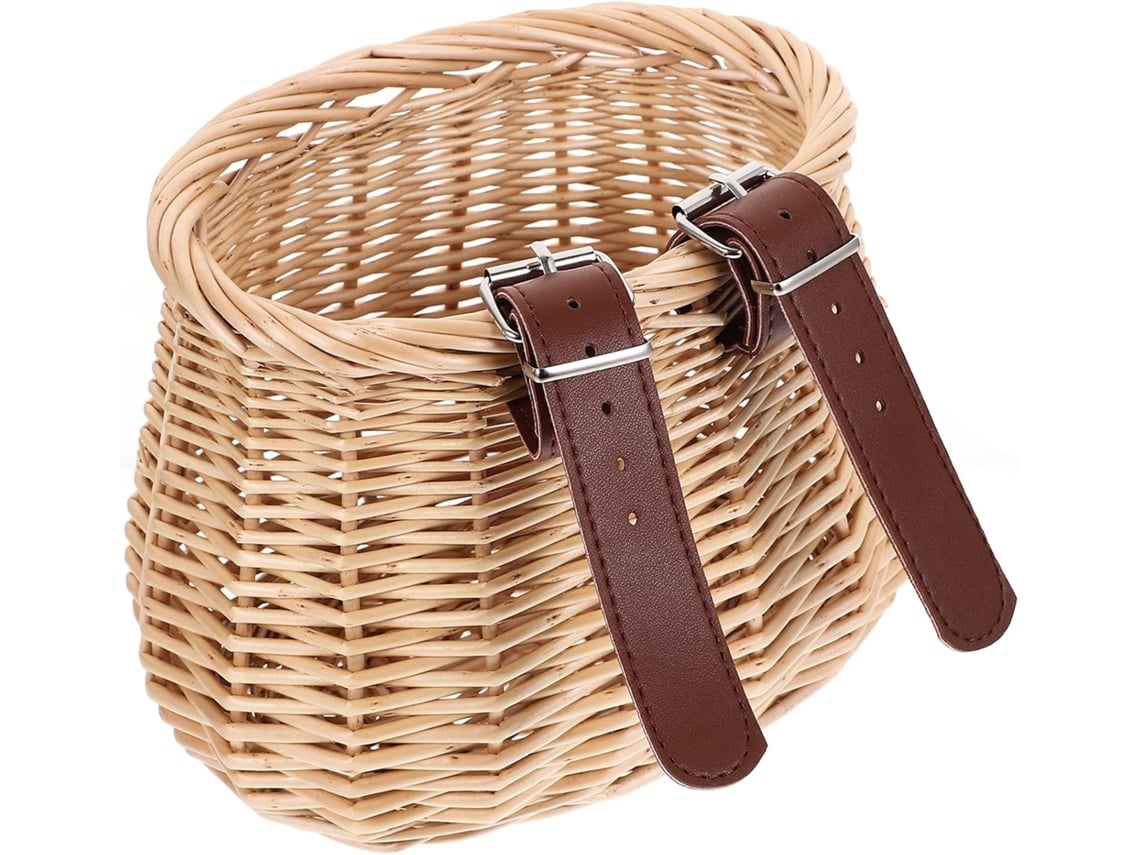 Cesta De Bicicleta De Ratán Tejido Resistente, Diseño De Pez, Decoración Práctica Y Duradera.