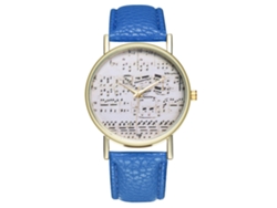 Reloj De Pulsera Analógico De Cuarzo Unisex Con Correa De Pu Azul Marino Para Negocios.