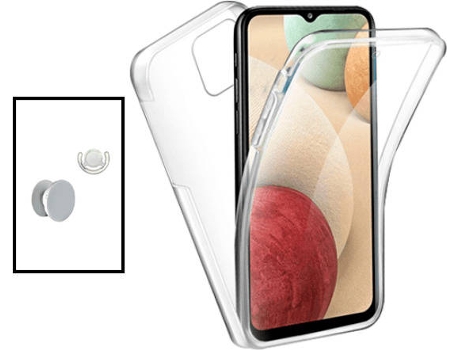 Kit Carcasa 3x1 360° Impact Protection + 1 GripHolder + 1 Soporte para Samsung Galaxy A03 4G PHONECARE Transparente Blanco