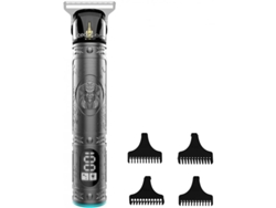 CECOTEC Cortapelos y Perfiladora Profesional Bamba PrecisionCare Samurai, Cuchilla Afilada de Alto Rendimiento, 4 Peines guia 1-4 mm, Cabello y Barba, Autonomía 120 min, Pantalla, Gris
