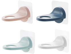Juego de 4 organizadores de pared para baño, con estante para gel de ducha, sin Ne Gokoco