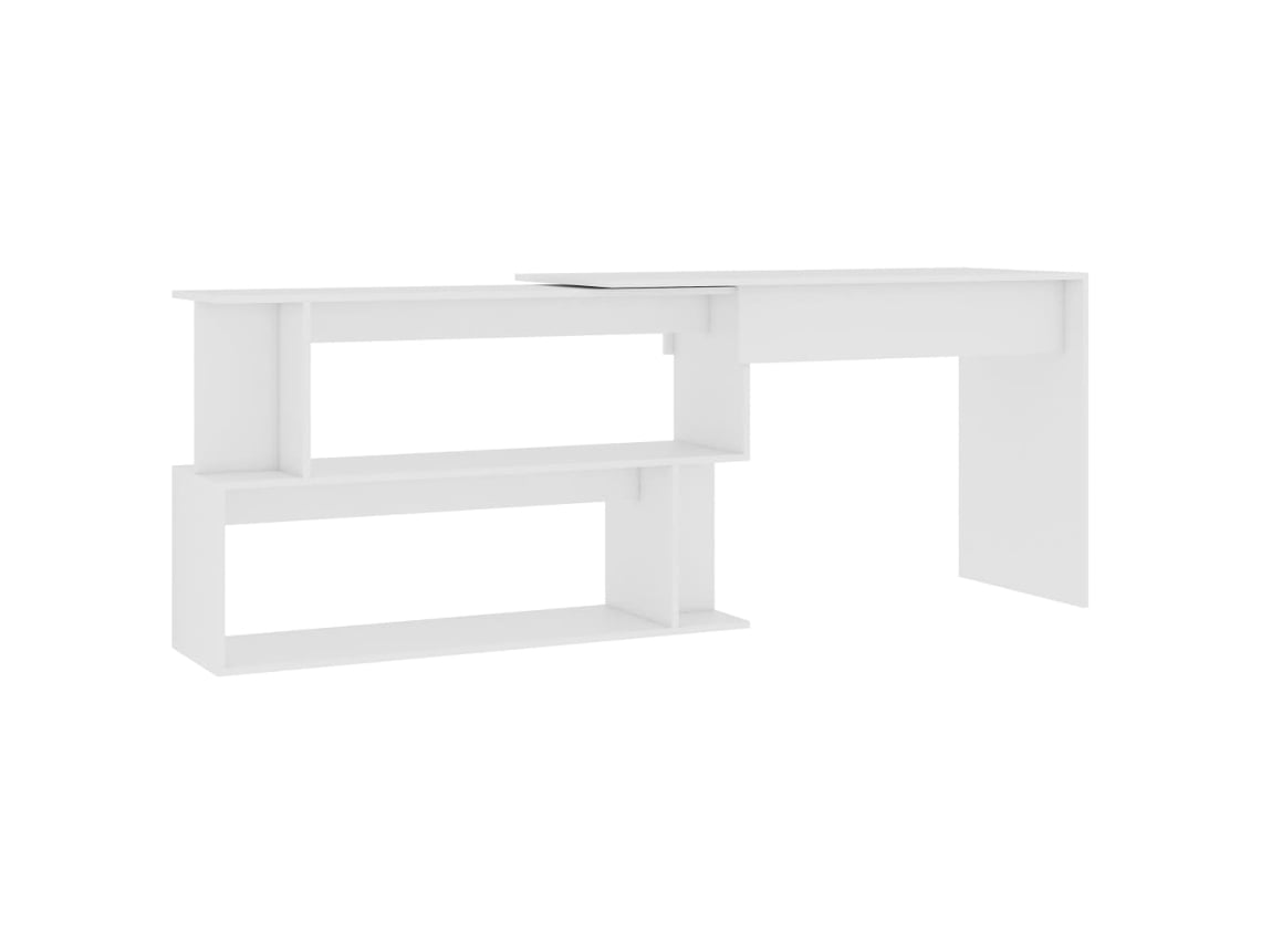Escritorio de esquina en madera blanca MAISON EXCLUSIVE (200x50x76 cm)