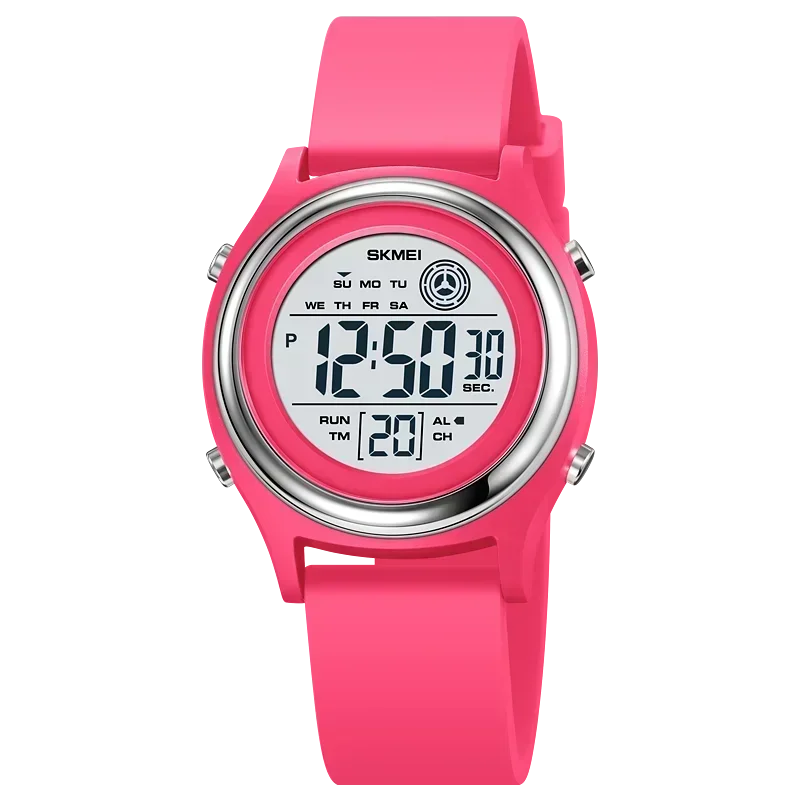Reloj De Mujer (rojo Rosado) Resistente A Los Golpes Con Pantalla Retroiluminada Y Temporizador De Cuenta Regresiva.