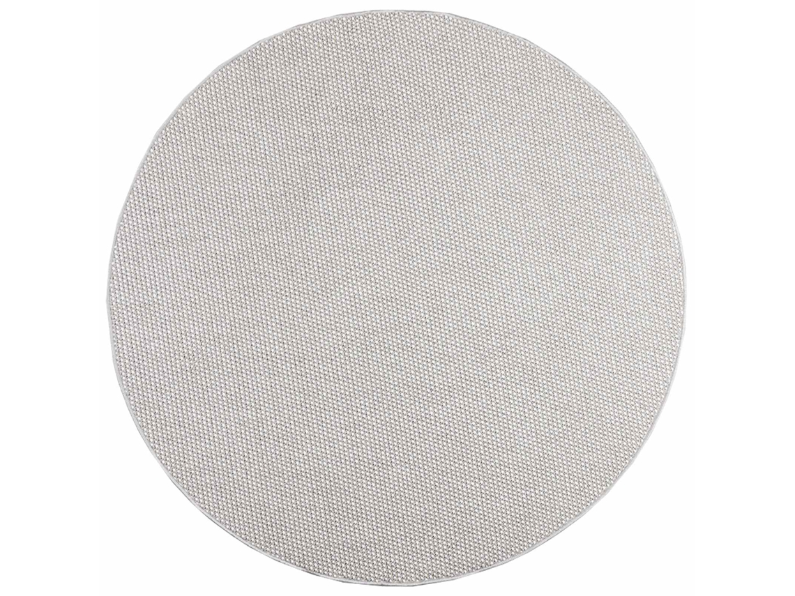 Vidaxl Alfombras De Área Redondo Lugo Crema Y Gris Ø 120 Cm Poliéster