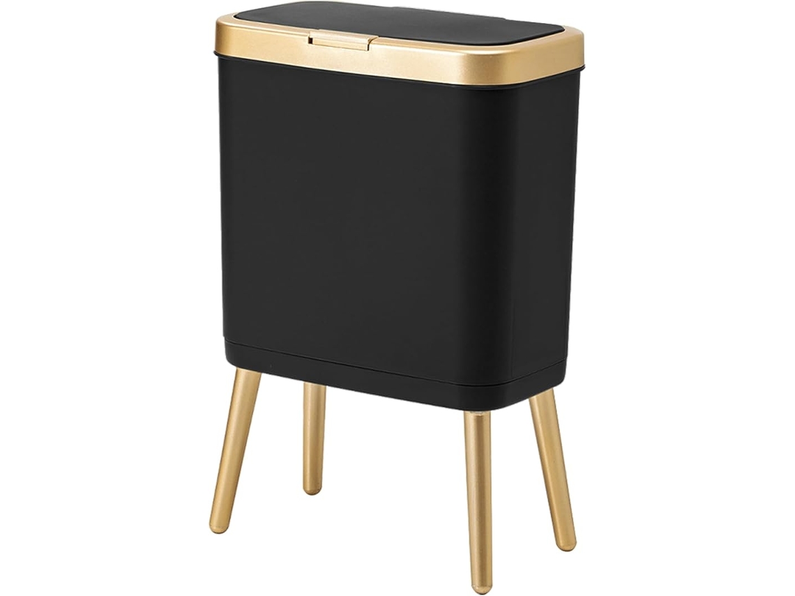 Cubo De Basura De Oficina Con Tapa, Cubo De Basura Moderno Y Estrecho Con Patas, Ideal Para El Dormitorio, El Salón Y La Cocina