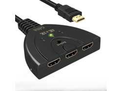 Divisor HDMI 4K 3 entradas y 1 salida, compatible con reproductor 3D Full HD 4K 30 Hz 1080P, compatible con PS4/3, Xbox, Fire Stick, Roku, PC y Siurn TV.