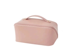 Neceser de mujer premium, portátil, de piel sintética rosa (25 x 13 x 12 cm)