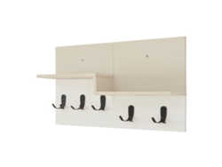 Perchero de pared Botaruvn con 2 estantes, 34x59x13 cm, beige/blanco, [EN.CASA]