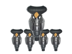 [Pack 5] Aspersor rotativo de riego súper 10 + deflector 180º, Rosca 1/2 Macho. Aspersor rotativo 360 con Alcance hasta 10m y Presión de 2.5 a 4 Bar.
