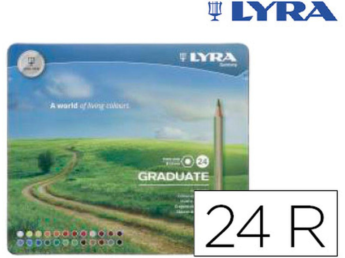 Lyra Graduate Caja Metálica Lápices de Colores de 24 Colores Surtidos