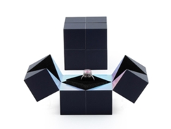 Caja De Joyería Mágica Con Mecanismo De Apertura, Ideal Para Compromisos Y Bodas, Color Azul Oscuro.