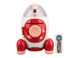 Hucha Con Forma De Nave Espacial Roja Y Contraseña Para Niños