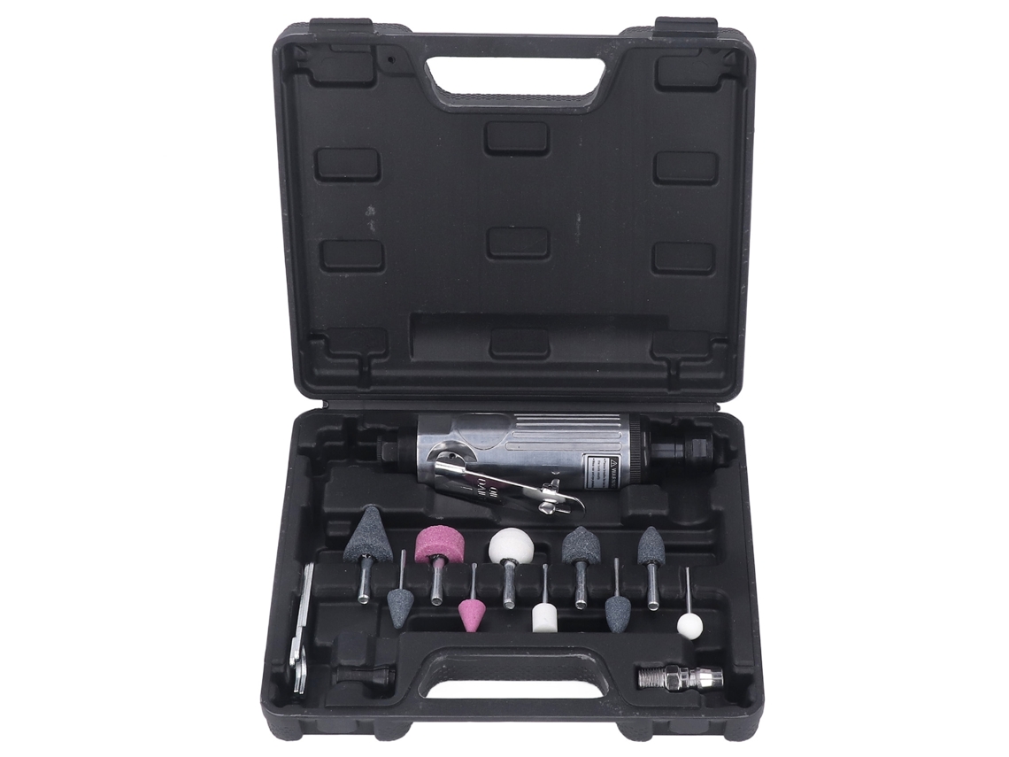 Kit De Pulido Neumático Portátil Con 10 Cabezales, 22000 Rpm, 1/4 De Pulgada, De Accionamiento Manual Recto.