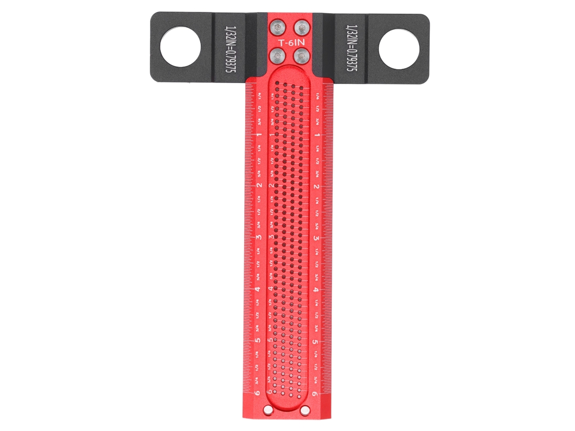 Escuadra En T De Aluminio Resistente Al Desgaste De 6 Pulgadas Para Marcar Agujeros En Carpintería.