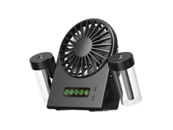 Ventilador nebulizador de doble pulverización Eifson con pantalla digital y depósito de agua extraíble (negro)