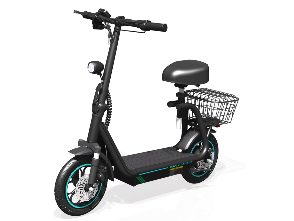 Patinete Eléctrico Bogist M5 Pro De 500 W, 48 V, 13 Ah, Neumáticos De 12", Hasta 35 Km/h, Autonomía De 40 Km, Asiento, Portaequipajes, Plegable, Negro